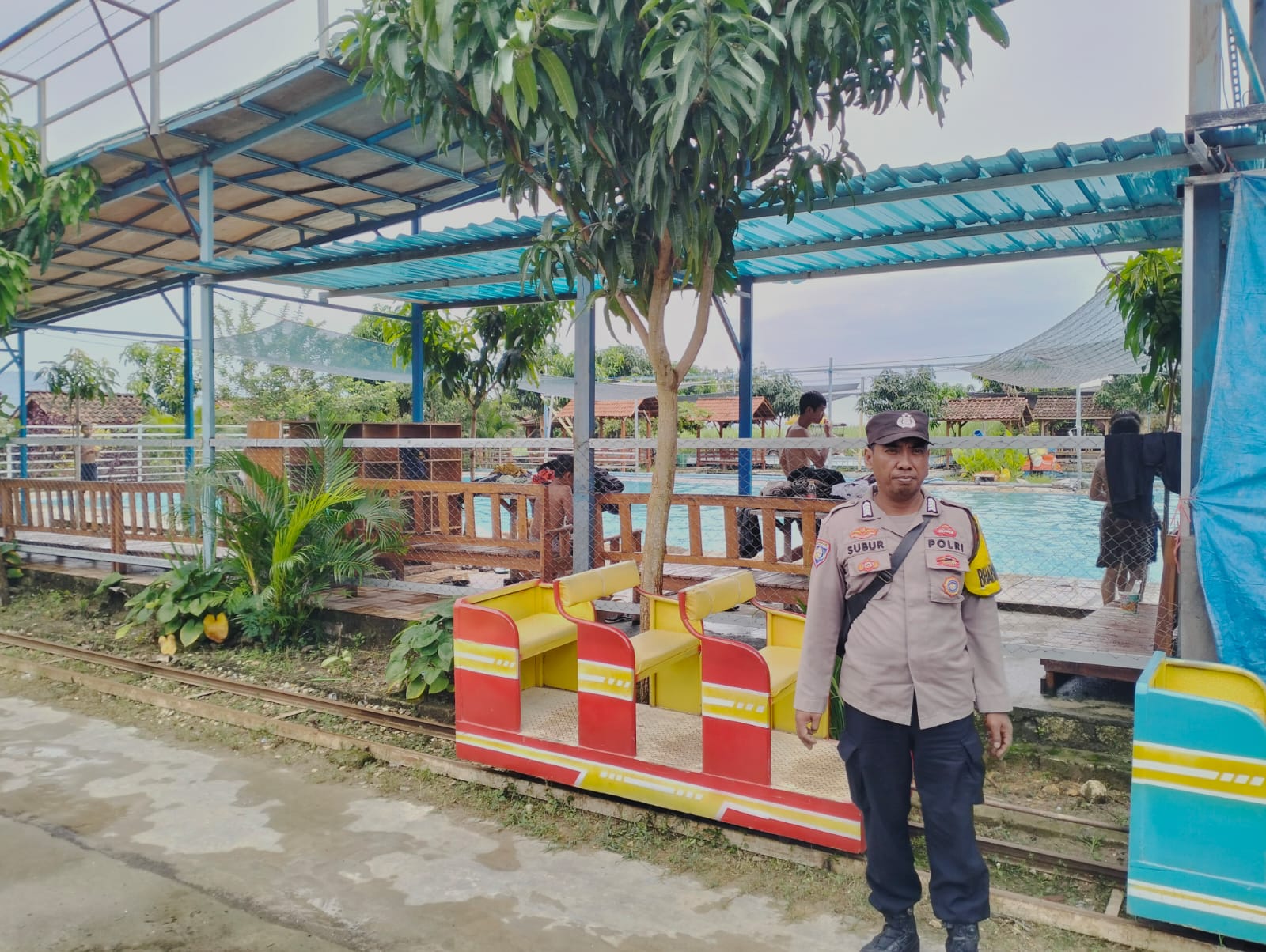 Hari Libur, Polsek Sedan Pantau & Monitoring Pengunjung Obyek Wisata Kolam Renang Kajoran Waterboom