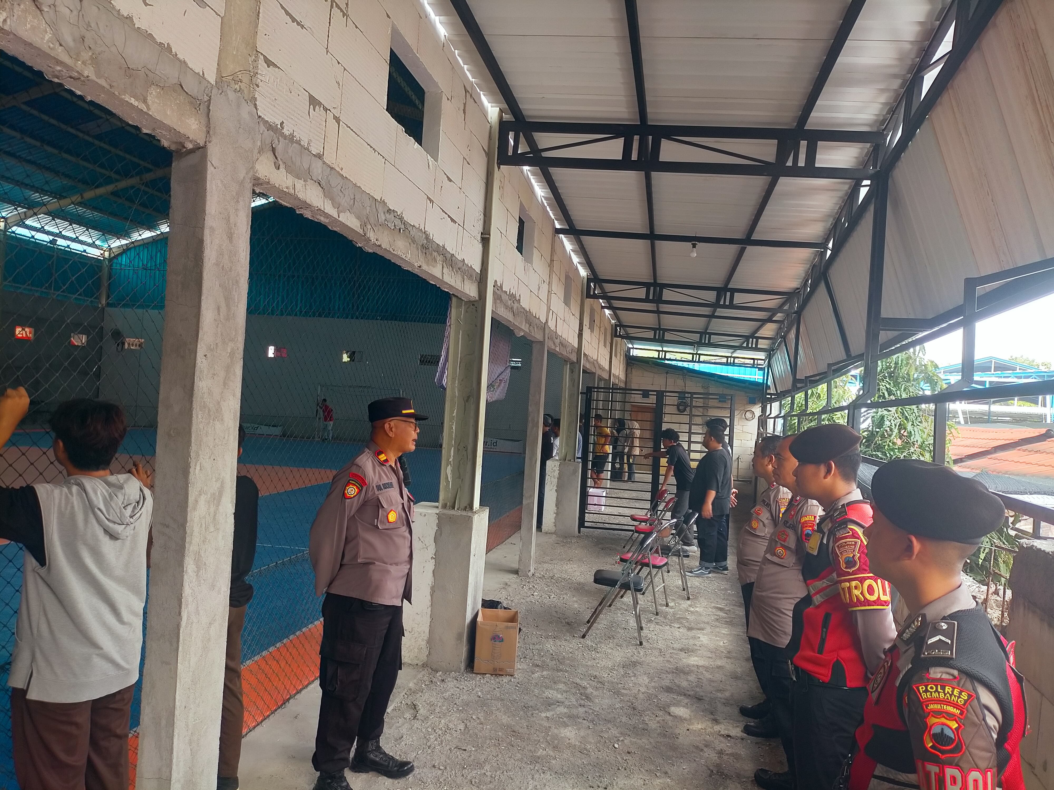 Polsek Sulang dan Sat Samapta Polres Rembang Gelar Pengamanan Turnamen Futsal