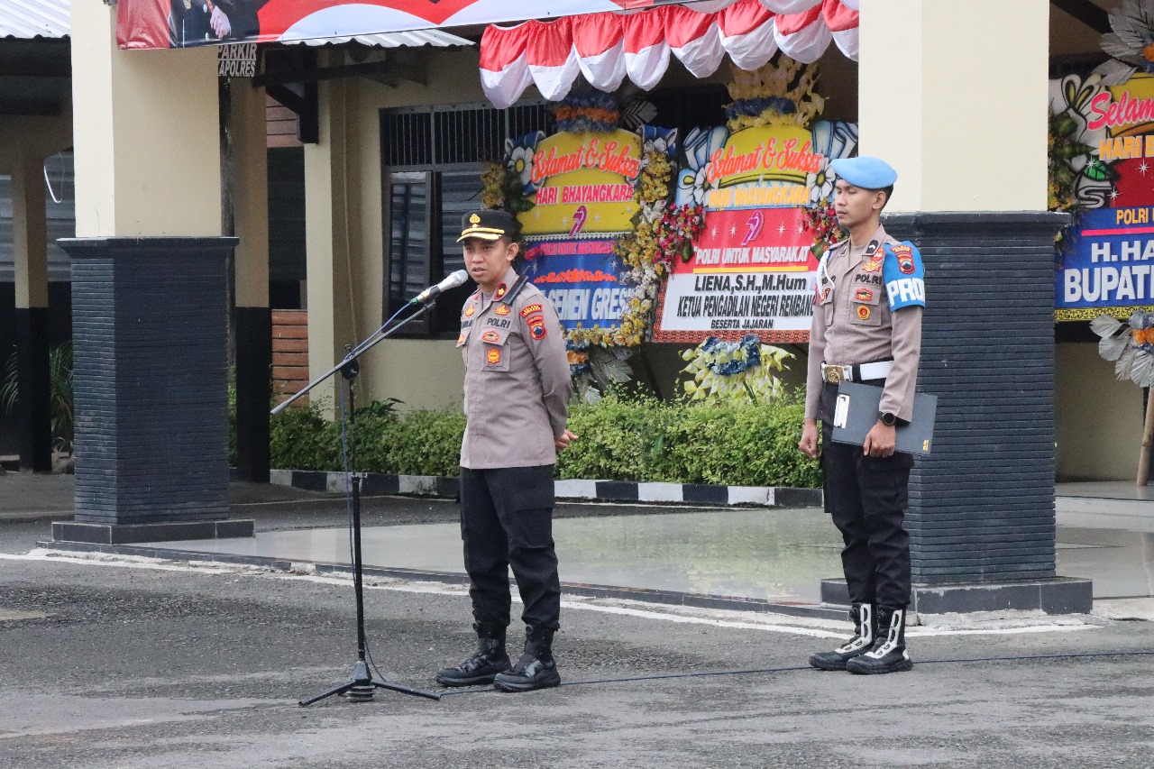 Apel Jam Pimpinan, Wakapolres Rembang Ucapkan Terima Kasih atas Suksesnya Rangkaian HUT Bhayangkara